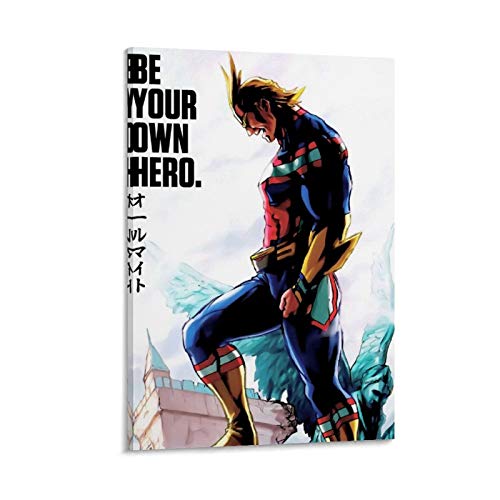 YZLI Anime My Hero Academia All Might Leinwand-Kunstposter und Wandkunstdruck, modernes Familienschlafzimmer, 50 x 75 cm von YZLI