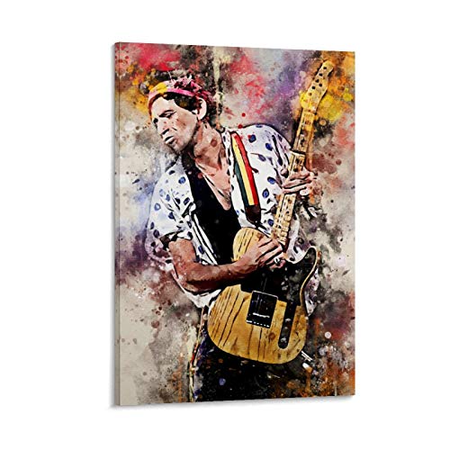 YZLI Kunstdruck auf Leinwand, Motiv 80er Jahre Gitarrist, Keith Richards, 40 x 60 cm von YZLI