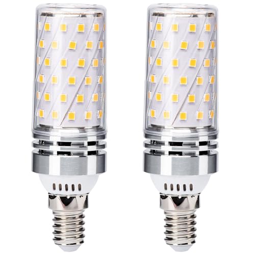 Ugvmn E14 LED Kerze Birnen 12W Entspricht 120W Halogen Birnen, Warmweiss 2700K, E 14 energiesparlampe, e14 glühbirnen, Kein Flackern, Nicht dimmbar, AC 175-265V, 2er Pack von Ugvmn
