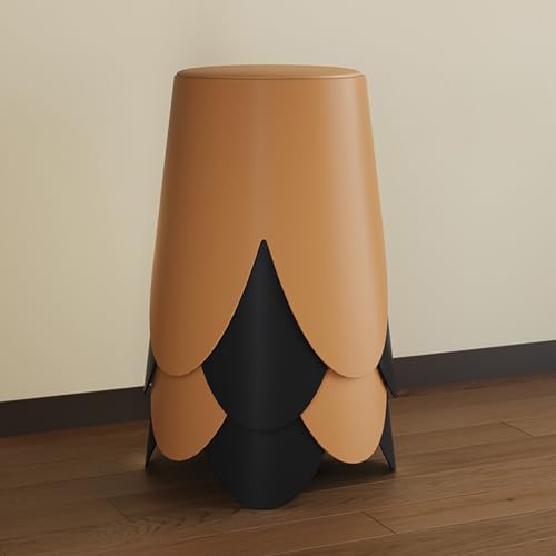 Küchenhocker Aus Verdicktem Kunststoff, Stapelbarer Runder Hocker for Den Heimgebrauch, Blütenblattform, Robust und Langlebig, Geeignet for Restaurants, Küchen, Frisiertische Usw. (6 Stück)(Brown*4) von YZMJXNYY
