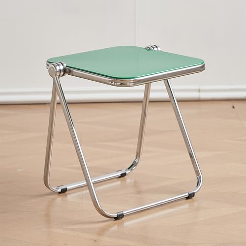 YZMJXNYY Camping Stuhl,angelstuhl Transparenter Acryl-Klapp-Esszimmerstuhl, Kreativer und Einfacher Schuhwechselstuhl, Geeignet for Drinnen und Draußen (grün)(Green) von YZMJXNYY