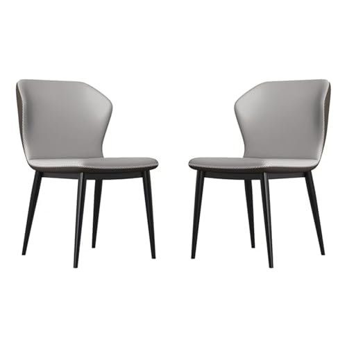 YZMJXNYY Esszimmerstühle 2er Set, Hotel-Freizeitstuhl mit Rückenlehne for den Heimgebrauch, Schlafzimmer, Arbeitszimmer, Konferenzraum(Gray,X-Small) von YZMJXNYY