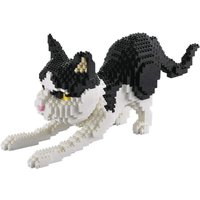 Katzenfigur Bausatz mit Mini-Bausteinen Hockende Katze 1390 Bausteine von YZMRBDQC