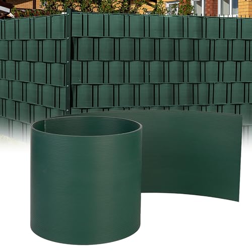 YZNAHRE 10x Hart PVC Sichtschutzstreifen Gartenzaun Sichtschutz für Doppelstabmatten, 2,5m x 19cm Grün Zaunsichtschutz Sichtschutz von YZNAHRE