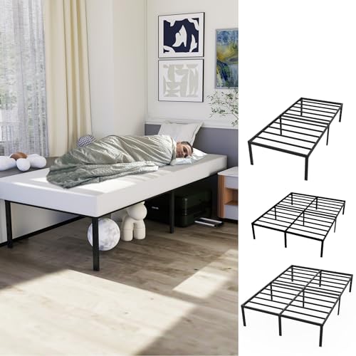 YZNAHRE Bettrahmen 160 x 200 cm Metallbett Bettgestell aus Metall, Modern Jugendbett mit Lattenrost, Doppelbett Einzelbett Schwarz YZNAHRE Bettrahmen 160 x 200 cm Metallbett Bettgestell aus Metall, Modern Jugendbett mit Lattenrost, Doppelbett Einzelbett Schwarz von YZNAHRE