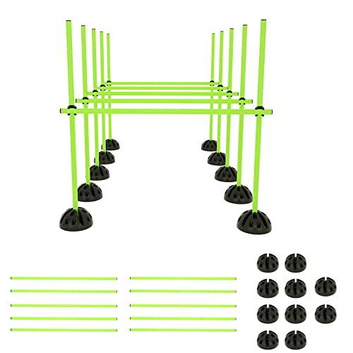 YZNAHRE Sprungstangen-Set Agility Hürden Set mit 15 Stangen 100cm, 10er Standfüße & 10er Verbindungsclips, Trainingsstangen für Koordinations Training, Grün YZNAHRE Sprungstangen-Set Agility Hürden Set mit 15 Stangen 100cm, 10er Standfüße & 10er Verbindungsclips, Trainingsstangen für Koordinations Training, Grün von YZNAHRE