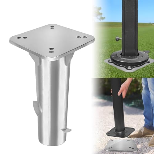 YZNAHRE Universal Bodenplatte Schirmständer Sonnenschirmständer für Sonnenschirme, Robust Metall Bodenanker Bodenhülse, Silber YZNAHRE Universal Bodenplatte Schirmständer Sonnenschirmständer für Sonnenschirme, Robust Metall Bodenanker Bodenhülse, Silber von YZNAHRE