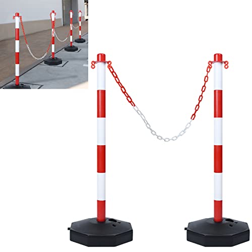 Yznahre 2 Stück Kettenpfosten Set, inkl. 2x Absperrpfosten und 2x 1.4m Absperrketten, Absperrpfosten Begrenzung Absperrung Absperrkette Parkpfosten Sperrpfosten aus Kunststoff, 28 x 28 x 82 cm Yznahre 2 Stück Kettenpfosten Set, inkl. 2x Absperrpfosten und 2x 1.4m Absperrketten, Absperrpfosten Begrenzung Absperrung Absperrkette Parkpfosten Sperrpfosten aus Kunststoff, 28 x 28 x 82 cm von YZNAHRE