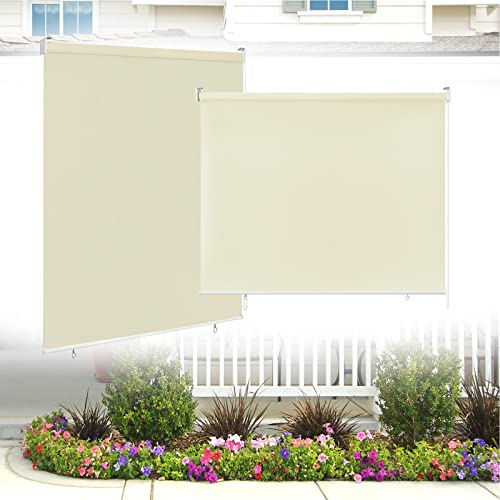 Yznahre Beige Senkrechtmarkise Vertikalmarkise Außenrollo, 180x240cm Sichtschutz Sonnenschutzrollo Balkonrollo, Wasserfest Thermofunktion für Balkon Terrasse Garten Yznahre Beige Senkrechtmarkise Vertikalmarkise Außenrollo, 180x240cm Sichtschutz Sonnenschutzrollo Balkonrollo, Wasserfest Thermofunktion für Balkon Terrasse Garten von YZNAHRE