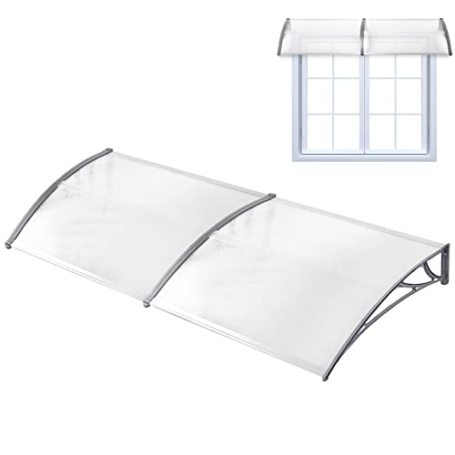 Yznahre Vordach für Haustür 100 x 300 cm, Haustürvordach Türvordach Haustürdach Pultvordach Überdachung, Transparentes Pultbogenvordach Sonnenschutz Eingangsüberdachung, Grau Yznahre Vordach für Haustür 100 x 300 cm, Haustürvordach Türvordach Haustürdach Pultvordach Überdachung, Transparentes Pultbogenvordach Sonnenschutz Eingangsüberdachung, Grau von YZNAHRE
