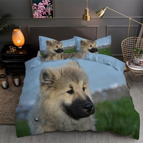 Kinder Bettwäsche Set Hundetier Bettwäsche 135x200 cm Jungen Bettbezug für Mädchen Kids Microfaser Himmlische Qualität Betten Set mit 1 Kissenbezug 80x80cm Einzelbett 2 von YZQGLHP