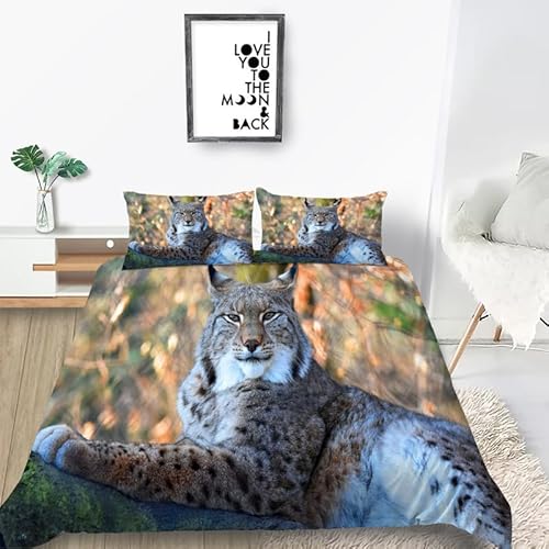 Kinder Bettwäsche Set Wilde Tiere Bettwäsche 135x200 cm Jungen Bettbezug für Mädchen Kids Microfaser Himmlische Qualität Betten Set mit 1 Kissenbezug 80x80cm Einzelbett 2 von YZQGLHP