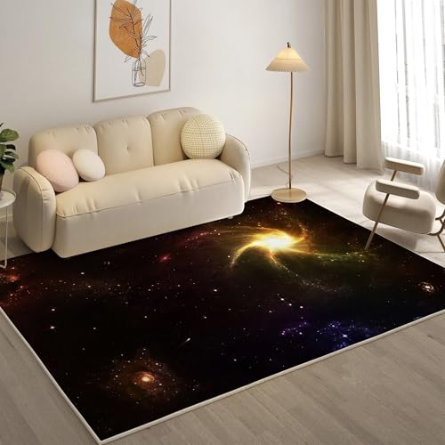 Sternenhimmel Teppich Traum Teppiche, Weich Kurzflor & Waschbar & rutschfest Fussmatte Innen, Easy Clean Teppichs 160x230 cm fürs Wohnzimmer, Schlafzimmer und Esszimmer von YZQGLHP