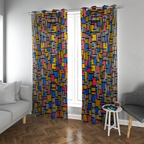 YZQGLHP Abstraktes Muster Vorhänge, 3D Drucke Gardinen, Verdunklungsvorhänge, Schallschutz Vorhang, für Sichtschutz im Wohn und Schlafzimmer, B140 X H260 cm (2er-Pack) von YZQGLHP