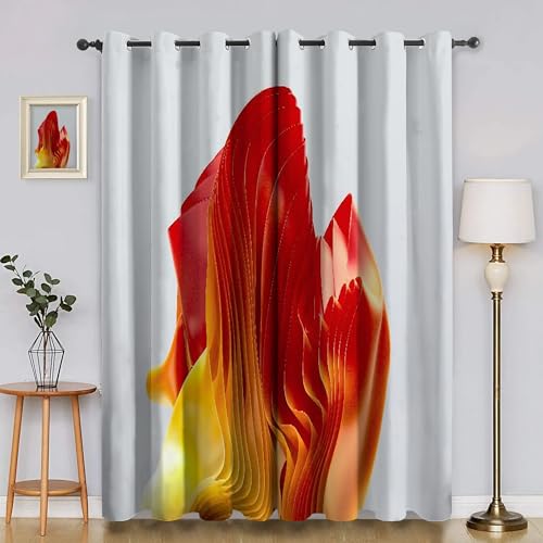 YZQGLHP Abstraktes Muster Vorhänge, Weiß Gardinen, Verdunklungsvorhänge, Schallschutz Vorhang, für Sichtschutz im Wohn und Schlafzimmer, B140 x H200 cm (2er-Pack) von YZQGLHP