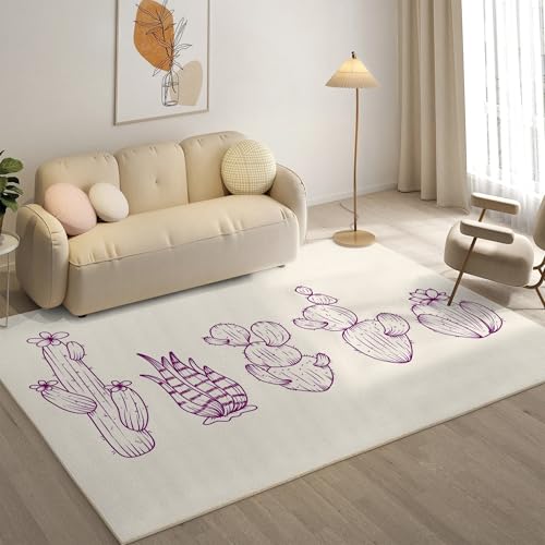 YZQGLHP Anlage Teppich Kaktus Teppiche, Weich Kurzflor & Waschbar & rutschfest Fussmatte Innen, Easy Clean Teppichs 100x200 cm fürs Wohnzimmer, Schlafzimmer und Esszimmer von YZQGLHP