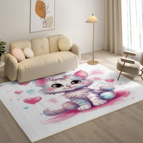 YZQGLHP Ballon Teppich Fuchs Teppiche, Weich Kurzflor & Waschbar & rutschfest Fussmatte Innen, Easy Clean Teppichs 60x90 cm fürs Wohnzimmer, Schlafzimmer und Esszimmer von YZQGLHP