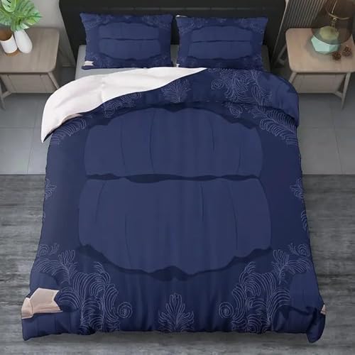 YZQGLHP Bettbezüge 135x200 Dunkelblau Bettwaesche Retro Bettbezug Mikrofaser 3teilig Bettwäsche Weich Atmungsaktiv und 2 Kissenbezüge 80x80 cm mit Reißverschluss von YZQGLHP