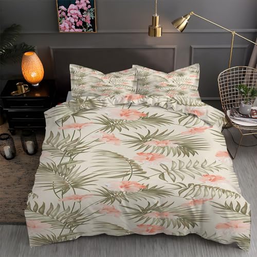 YZQGLHP Bettwäsche Set Pflanze Muster Kinder Bettbezug mit 2 Kissenbezug 3 teilig 155x220 cm Weiche Atmungsaktive Polyster Kids Betten Set mit Reißverschluss YZQGLHP Bettwäsche Set Pflanze Muster Kinder Bettbezug mit 2 Kissenbezug 3 teilig 155x220 cm Weiche Atmungsaktive Polyster Kids Betten Set mit Reißverschluss von YZQGLHP