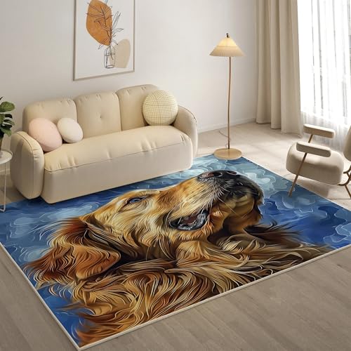 YZQGLHP Blauer Himmel Teppich Golden Retriever Teppiche, Weich Kurzflor & Waschbar & rutschfest Fussmatte Innen, Easy Clean Teppichs 120x180 cm fürs Wohnzimmer, Schlafzimmer und Esszimmer YZQGLHP Blauer Himmel Teppich Golden Retriever Teppiche, Weich Kurzflor & Waschbar & rutschfest Fussmatte Innen, Easy Clean Teppichs 120x180 cm fürs Wohnzimmer, Schlafzimmer und Esszimmer von YZQGLHP