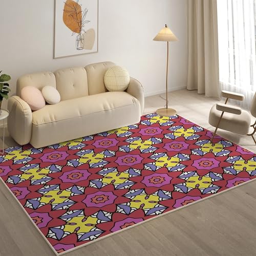 YZQGLHP Blumen Teppich Ethnischer Stil Teppiche, Weich Kurzflor & Waschbar & rutschfest Fussmatte Innen, Easy Clean Teppichs 60x90 cm fürs Wohnzimmer, Schlafzimmer und Esszimmer YZQGLHP Blumen Teppich Ethnischer Stil Teppiche, Weich Kurzflor & Waschbar & rutschfest Fussmatte Innen, Easy Clean Teppichs 60x90 cm fürs Wohnzimmer, Schlafzimmer und Esszimmer von YZQGLHP