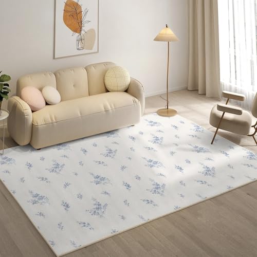 YZQGLHP Blumen Teppich Lavendel Teppiche, Weich Kurzflor & Waschbar & rutschfest Fussmatte Innen, Easy Clean Teppichs 100x200 cm fürs Wohnzimmer, Schlafzimmer und Esszimmer von YZQGLHP