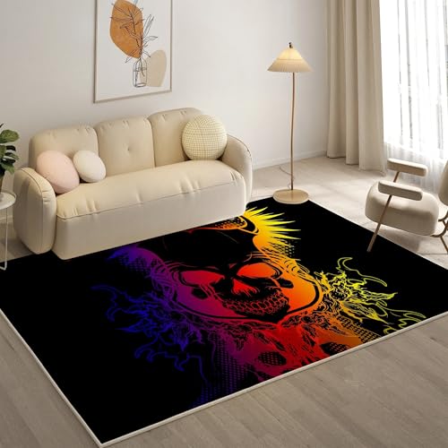 YZQGLHP Bunt Teppich Skeleton Teppiche, Weich Kurzflor & Waschbar & rutschfest Fussmatte Innen, Easy Clean Teppichs 200x200 cm fürs Wohnzimmer, Schlafzimmer und Esszimmer YZQGLHP Bunt Teppich Skeleton Teppiche, Weich Kurzflor & Waschbar & rutschfest Fussmatte Innen, Easy Clean Teppichs 200x200 cm fürs Wohnzimmer, Schlafzimmer und Esszimmer von YZQGLHP