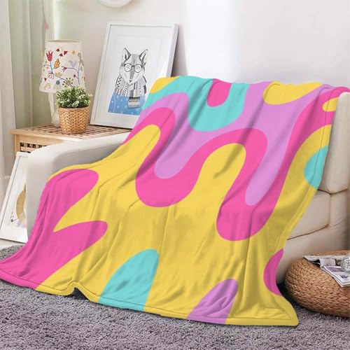 YZQGLHP Decke Abstrakt Kuscheldecke FarbenpräChtige Decken Weiche Ueberwurfdecke 130x150 cm Flauschig Flanell Wohndecke als Sofadecke Reisedecke Ganzjahresdecke von YZQGLHP