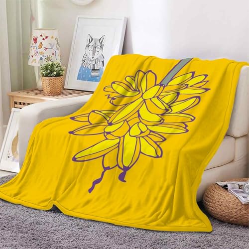 YZQGLHP Decke Banane Kuscheldecke FrüChte Decken Weiche Ueberwurfdecke 180x200 cm Flauschig Flanell Wohndecke als Sofadecke Reisedecke Ganzjahresdecke von YZQGLHP