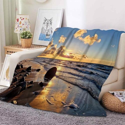 YZQGLHP Decke Wolken Kuscheldecke Wellen Decken Weiche Ueberwurfdecke 150x200 cm Flauschig Flanell Wohndecke als Sofadecke Reisedecke Ganzjahresdecke von YZQGLHP