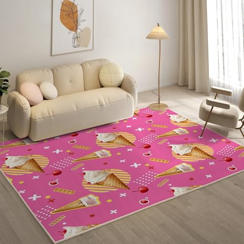 YZQGLHP Eiscreme Teppich Linie Teppiche, Weich Kurzflor & Waschbar & rutschfest Fussmatte Innen, Easy Clean Teppichs 160x230 cm fürs Wohnzimmer, Schlafzimmer und Esszimmer YZQGLHP Eiscreme Teppich Linie Teppiche, Weich Kurzflor & Waschbar & rutschfest Fussmatte Innen, Easy Clean Teppichs 160x230 cm fürs Wohnzimmer, Schlafzimmer und Esszimmer von YZQGLHP