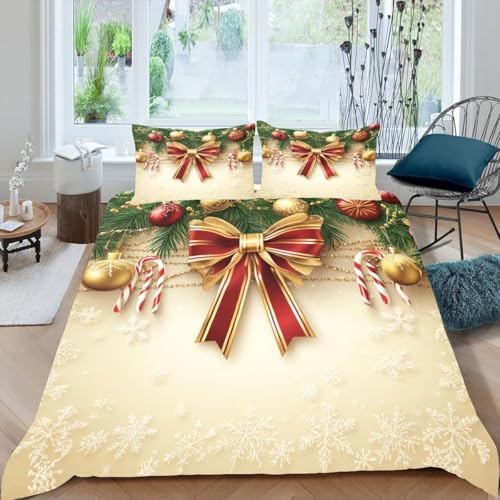 YZQGLHP Fliege Bettwäsche 135x200 NeujahrsbäLle, Wendebettwäsche & Zimmer Deko, Weiche Microfaser Bettbezug Set 2 Teilig, 2 Kissenbezug 80x80, mit Reißverschluss von YZQGLHP