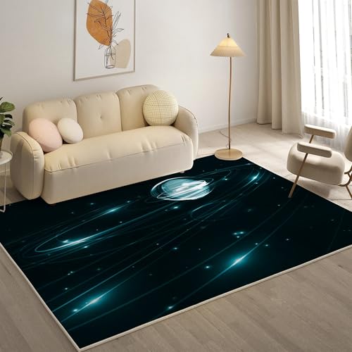 YZQGLHP Galaxis Teppich Planet Teppiche, Weich Kurzflor & Waschbar & rutschfest Fussmatte Innen, Easy Clean Teppichs 140x200 cm fürs Wohnzimmer, Schlafzimmer und Esszimmer YZQGLHP Galaxis Teppich Planet Teppiche, Weich Kurzflor & Waschbar & rutschfest Fussmatte Innen, Easy Clean Teppichs 140x200 cm fürs Wohnzimmer, Schlafzimmer und Esszimmer von YZQGLHP