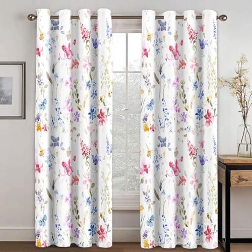 YZQGLHP Gardinen Drucken VorhäNge Anmut VerdunklungsvorhäNge mit Ösen Blickdicht Schallschutz Gardine für Schlafzimmer Wohnzimmer 2er Set H137 x B117 cm von YZQGLHP