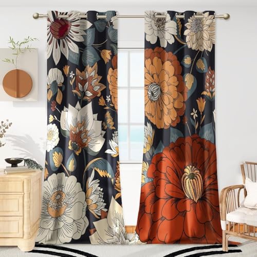 YZQGLHP Gardinen Drucken Vorhänge Fortschrittlich Verdunklungsvorhänge Schiebe Schallschutz Polyester Vorhang mit Ösen für Schlafzimmer Wohnzimmer H220 x B140 cm 2er Set von YZQGLHP