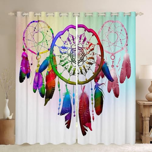 YZQGLHP Gardinen TraumfäNger Vorhänge Mode Verdunklungsvorhänge Schiebe Schallschutz Vorhang mit Ösen für Schlafzimmer Wohnzimmer H245 x B140 cm 2 teiliges Set von YZQGLHP