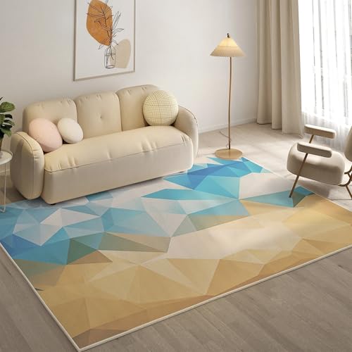 YZQGLHP Geometrie Teppich Abstrakt Teppiche, Weich Kurzflor & Waschbar & rutschfest Fussmatte Innen, Easy Clean Teppichs 60x90 cm fürs Wohnzimmer, Schlafzimmer und Esszimmer von YZQGLHP