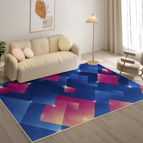 YZQGLHP Geometrie Teppich Gradient Teppiche, Weich Kurzflor & Waschbar & rutschfest Fussmatte Innen, Easy Clean Teppichs 60x90 cm fürs Wohnzimmer, Schlafzimmer und Esszimmer von YZQGLHP