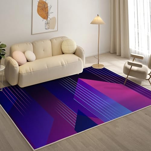 YZQGLHP Geometrie Teppich Linie Teppiche, Weich Kurzflor & Waschbar & rutschfest Fussmatte Innen, Easy Clean Teppichs 100x200 cm fürs Wohnzimmer, Schlafzimmer und Esszimmer von YZQGLHP