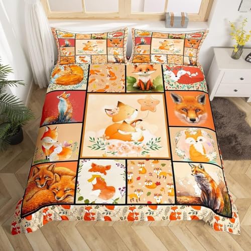 YZQGLHP Gitter Bettwäsche 135x200 Fuchs Bettwäsche-Sets Weich Flauschig Bettbezug Gebürstet 110g Microfaser 1 Deckenbezug mit Reißverschluss und 2 Kissenbezug 80x80cm YZQGLHP Gitter Bettwäsche 135x200 Fuchs Bettwäsche-Sets Weich Flauschig Bettbezug Gebürstet 110g Microfaser 1 Deckenbezug mit Reißverschluss und 2 Kissenbezug 80x80cm von YZQGLHP