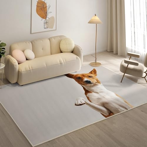 YZQGLHP Hund Teppich Tier Teppiche, Weich Kurzflor & Waschbar & rutschfest Fussmatte Innen, Easy Clean Teppichs 200x200 cm fürs Wohnzimmer, Schlafzimmer und Esszimmer von YZQGLHP