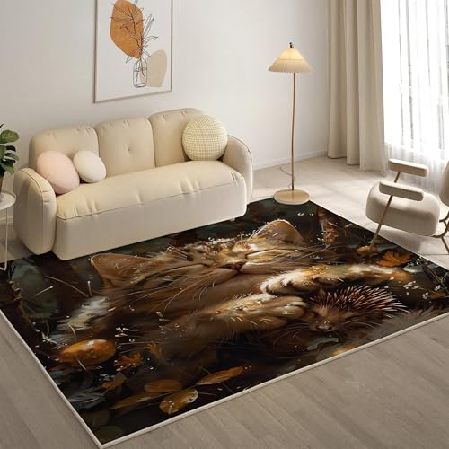 YZQGLHP KäTzchen Teppich Ahornblatt Teppiche, Weich Kurzflor & Waschbar & rutschfest Fussmatte Innen, Easy Clean Teppichs 60x90 cm fürs Wohnzimmer, Schlafzimmer und Esszimmer von YZQGLHP