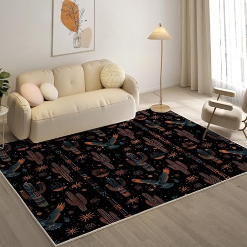 YZQGLHP Kaktus Teppich Tropische Pflanzen Teppiche, Weich Kurzflor & Waschbar & rutschfest Fussmatte Innen, Easy Clean Teppichs 200x300 cm fürs Wohnzimmer, Schlafzimmer und Esszimmer von YZQGLHP