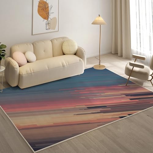 YZQGLHP Linie Teppich Abstrakt Teppiche, Weich Kurzflor & Waschbar & rutschfest Fussmatte Innen, Easy Clean Teppichs 60x90 cm fürs Wohnzimmer, Schlafzimmer und Esszimmer von YZQGLHP
