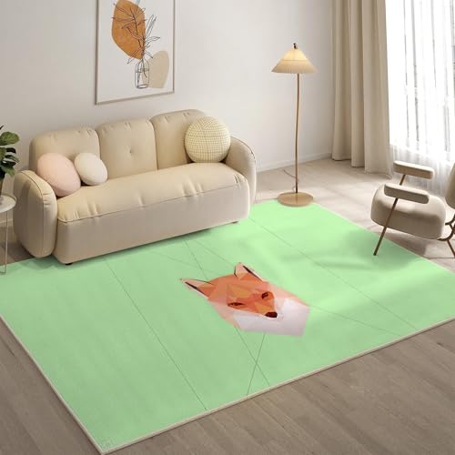 YZQGLHP Linie Teppich Fuchs Teppiche, Weich Kurzflor & Waschbar & rutschfest Fussmatte Innen, Easy Clean Teppichs 60x90 cm fürs Wohnzimmer, Schlafzimmer und Esszimmer von YZQGLHP