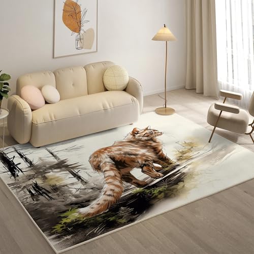 YZQGLHP Maine Coon Teppich Baum Teppiche, Weich Kurzflor & Waschbar & rutschfest Fussmatte Innen, Easy Clean Teppichs 120x180 cm fürs Wohnzimmer, Schlafzimmer und Esszimmer von YZQGLHP