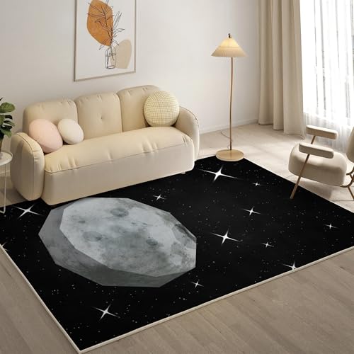 YZQGLHP Meteoriten Teppich Stern Teppiche, Weich Kurzflor & Waschbar & rutschfest Fussmatte Innen, Easy Clean Teppichs 60x90 cm fürs Wohnzimmer, Schlafzimmer und Esszimmer von YZQGLHP