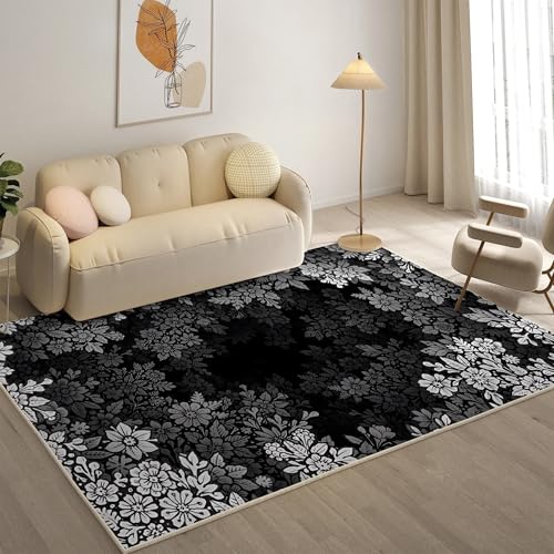 YZQGLHP Optische TäUschung Teppich Blumen Teppiche, Weich Kurzflor & Waschbar & rutschfest Fussmatte Innen, Easy Clean Teppichs 120x180 cm fürs Wohnzimmer, Schlafzimmer und Esszimmer von YZQGLHP