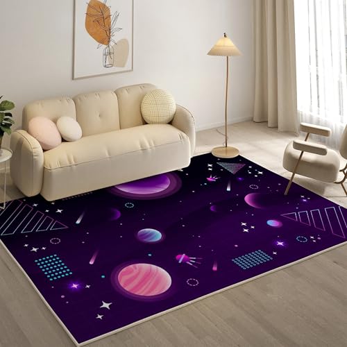 YZQGLHP Planet Teppich Sternenhimmel Teppiche, Weich Kurzflor & Waschbar & rutschfest Fussmatte Innen, Easy Clean Teppichs 140x200 cm fürs Wohnzimmer, Schlafzimmer und Esszimmer YZQGLHP Planet Teppich Sternenhimmel Teppiche, Weich Kurzflor & Waschbar & rutschfest Fussmatte Innen, Easy Clean Teppichs 140x200 cm fürs Wohnzimmer, Schlafzimmer und Esszimmer von YZQGLHP