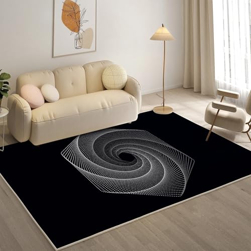 YZQGLHP Spiral- Teppich Sternenlicht Teppiche, Weich Kurzflor & Waschbar & rutschfest Fussmatte Innen, Easy Clean Teppichs 60x90 cm fürs Wohnzimmer, Schlafzimmer und Esszimmer von YZQGLHP
